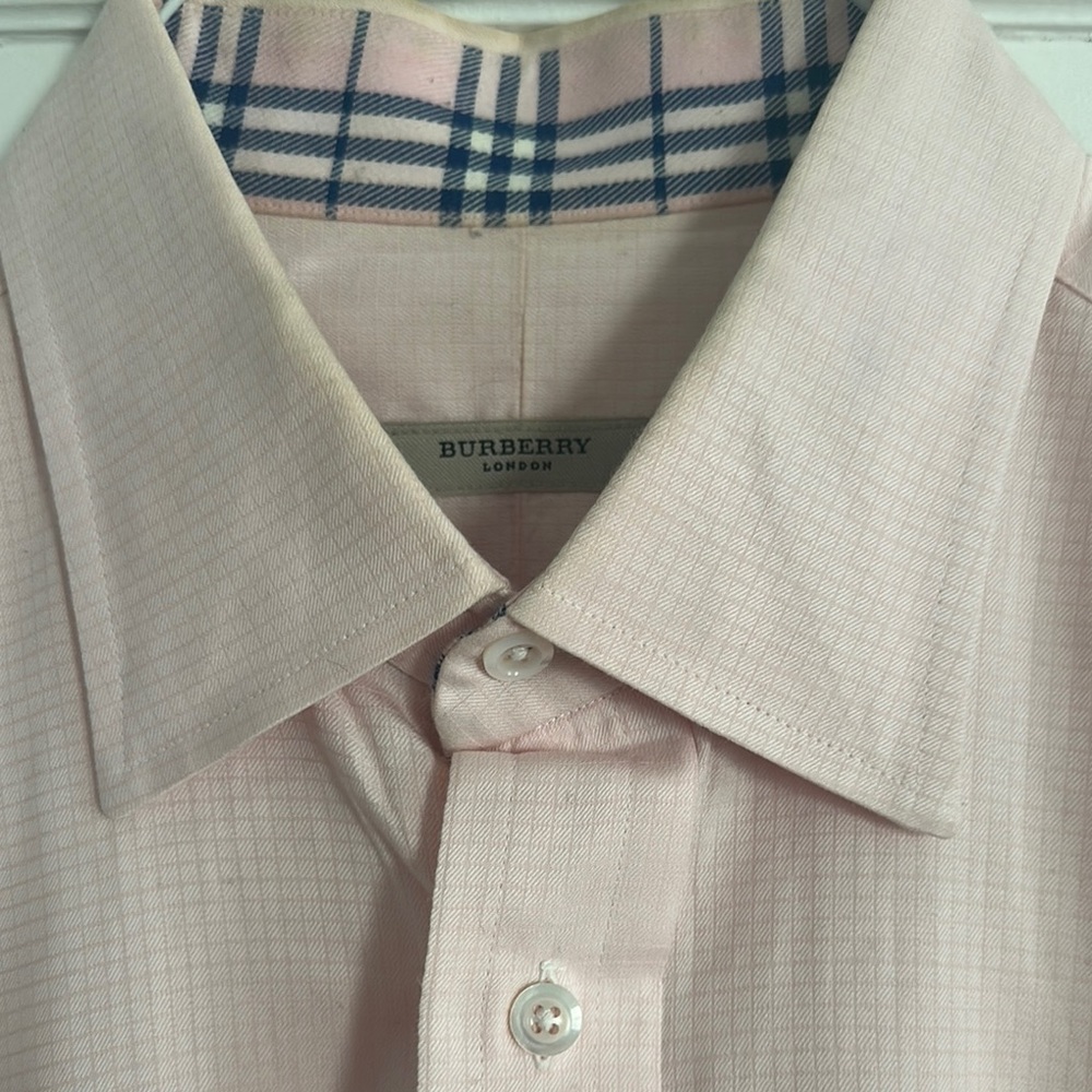 Burberry Pink Dress Shirt Elegant Formal Wear